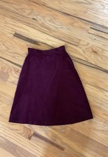 Vintage ILGWU Made Burgundy Velvet Skirt Made Made In USA 70/80s True Vintage