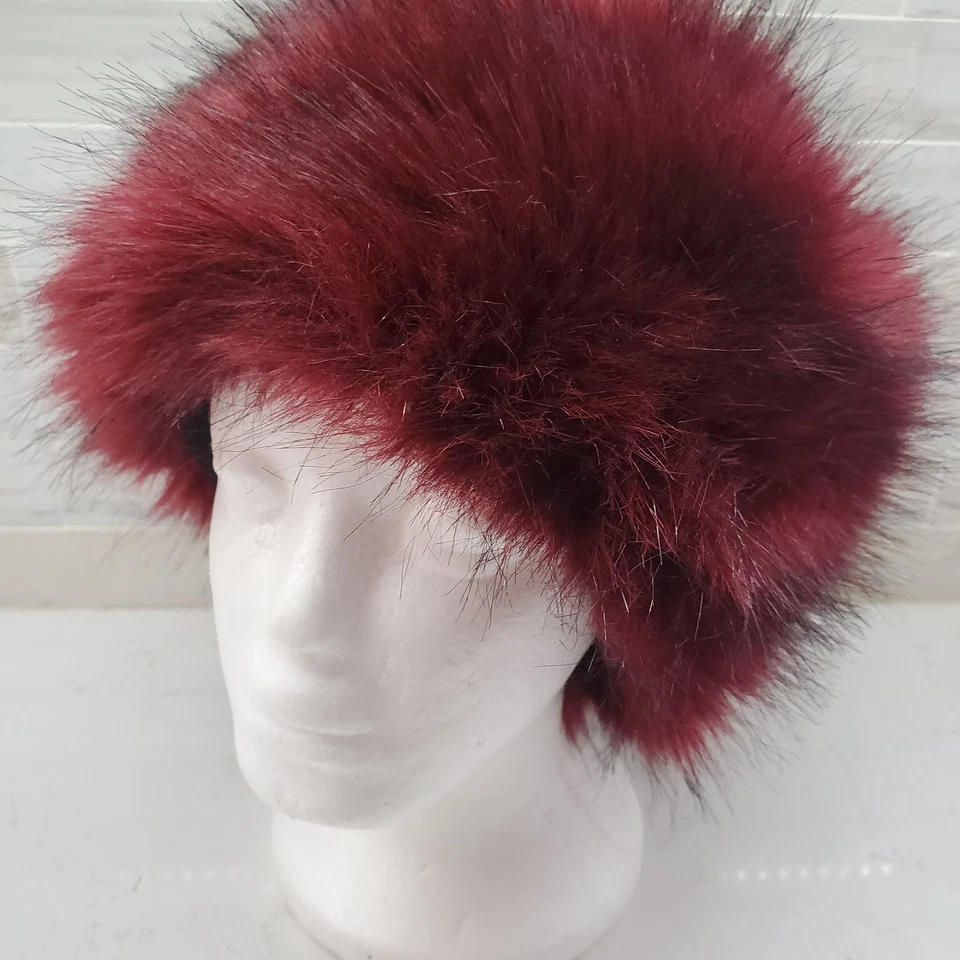 Borgoña Imitación Piel Invierno Ruso Para Mujer Cosaco Moda Sombrero Nieve Esquí Lujo Diversión Foto 2 de 4