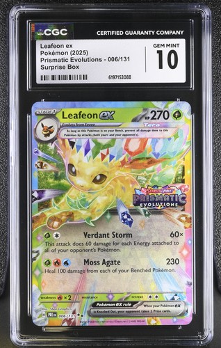 Leafeon ex graded CGC 10 for sale on eBay