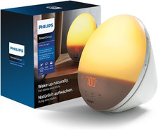 Philips Wake-Up Light, Farbige Sonnenaufgangssimulation, 20 Lichtstärken, 7 Natü