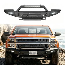 For 14-15 Chevy Silverado 1500 Heavy Duty Front Bumper W Winch Plate Led Lights For 14-15 Chevy Silverado 1500 Heavy Duty Front Bumper W Winch Plate Led Lights
