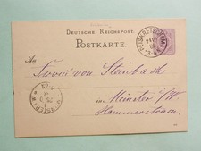 Dt. Reich Ganzsache K1 Peiskretscham (Pyskowice) nach M&uuml;nster 1886