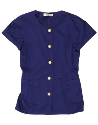 Marella Womens Short Sleeve Cardigan Top UK 10 Small Navy Blue ED65