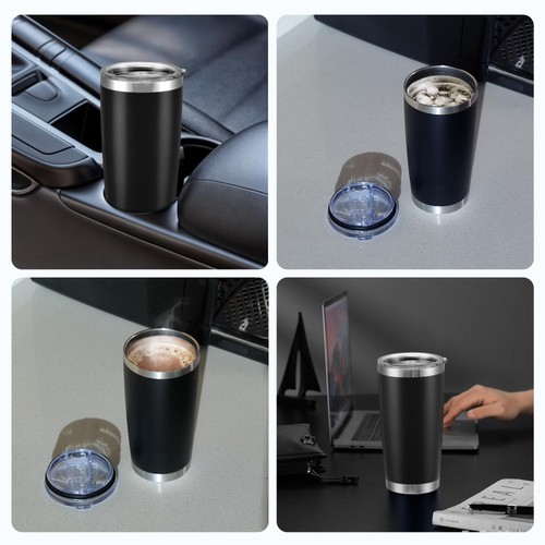 20 Unzen Becher Großpackung, 12 Stück Edelstahl Becher Set mit Deckel & Strohhalm, Doppel... - Bild 6 von 8