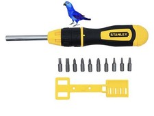 Stanley Multibit Ratchet Screwdriver Bit Set 0-68-010 With 10 Bits STA068010