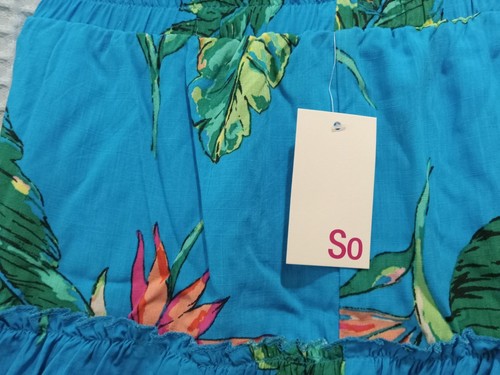 Nuevo con etiquetas Conjunto de Top y Falda So Para Mujer Azul Turquesa Tropical Talla L Kohls Verano - Imagen 4 de 21