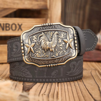 Gürtel mit Gürtelschnalle Western Hahn Belt Buckle Cowboy Line Dance Cowgirl