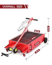 20 Gallon Electric Oil Drain Catch Pan Low Profile Oil Change Pan W/ 110V Pump