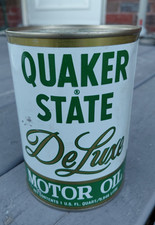 VINTAGE 1980s METAL QUAKER STATE DE LUXE MOTO...