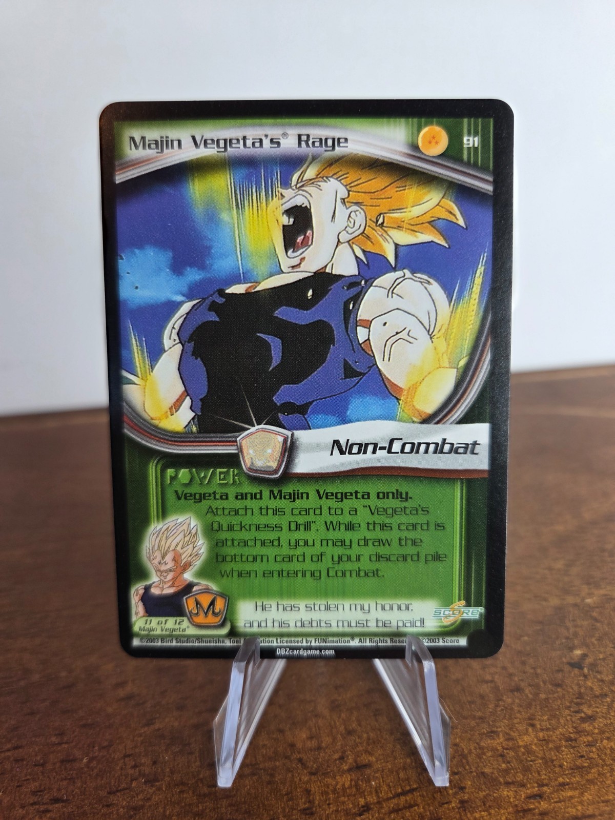 2003 Score DBZ - Majin Vegeta's Rage - Babidi Saga - #91 Unlimited LP