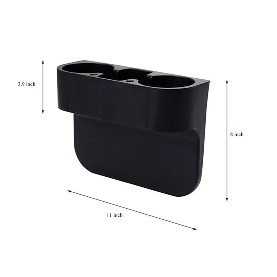 Soporte para taza de bebida negro teléfono bolígrafo tarjeta caja de almacenamiento soporte montaje para asiento de coche hueco Foto 3 de 4