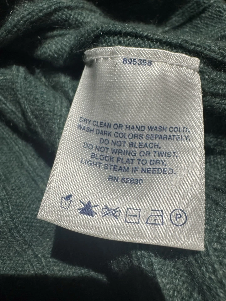 Vintage Lands End Lightweight Cashmere Green Knit Sweater XL Mens - Image 4 of 4