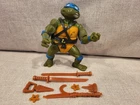 TMNT 1988 Leonardo Hard Head COMPLETE With Retro Swords Katana