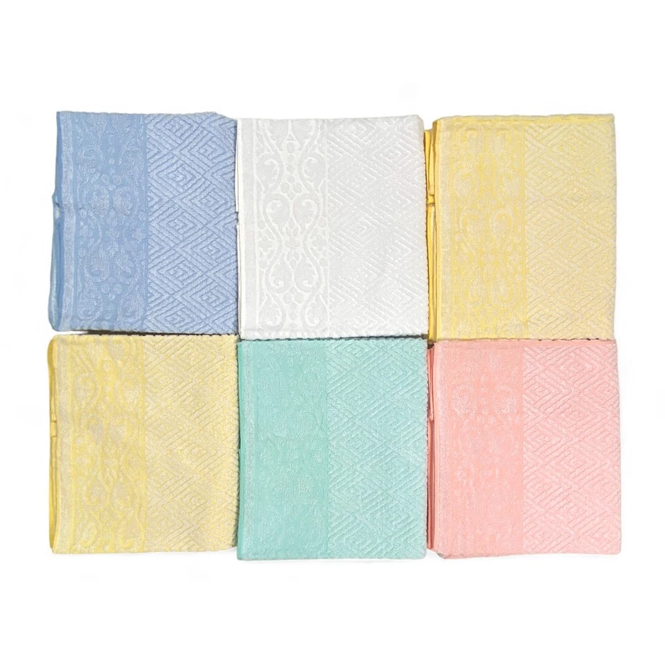 Set 6 Asciugamani Bagno Grandi, Modello Venere, Jacquard, Puro Cotone, Colori As - Image 3 of 4