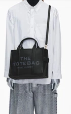 Marc Jacobs Black Leather Medium Tote Bag