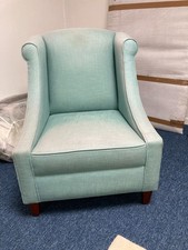 Pair of Light Blue Linen covered Arm Chairs