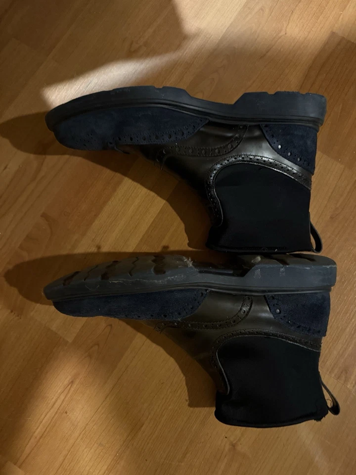 HOGAN Men’s Chelsea Ankle Leather Boots Brogue Black - Image 2 of 4