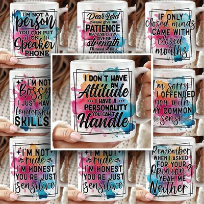 Lustige freche Zitat Tasse - Haltung & Humor Geschenk für Sie - Colour Splash Design