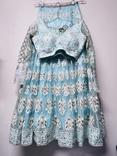 Lehenga Choli Dress Gold Thread Embroidery Indian Festival Wedding Women  s XS-S