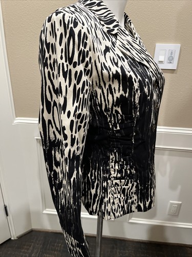 Samuel Dong Shirred Side Blazer Jacket Sz L - Picture 8 of 10