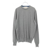 HERMES knitwear sweater round neck M wool Gray Used mens