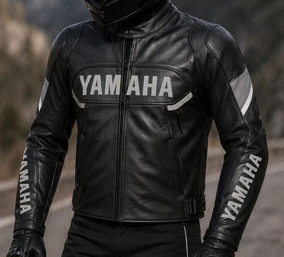 New Yamaha Motorbike Leather Jacket Yamaha Black Motorcycle Biker rider Jacket