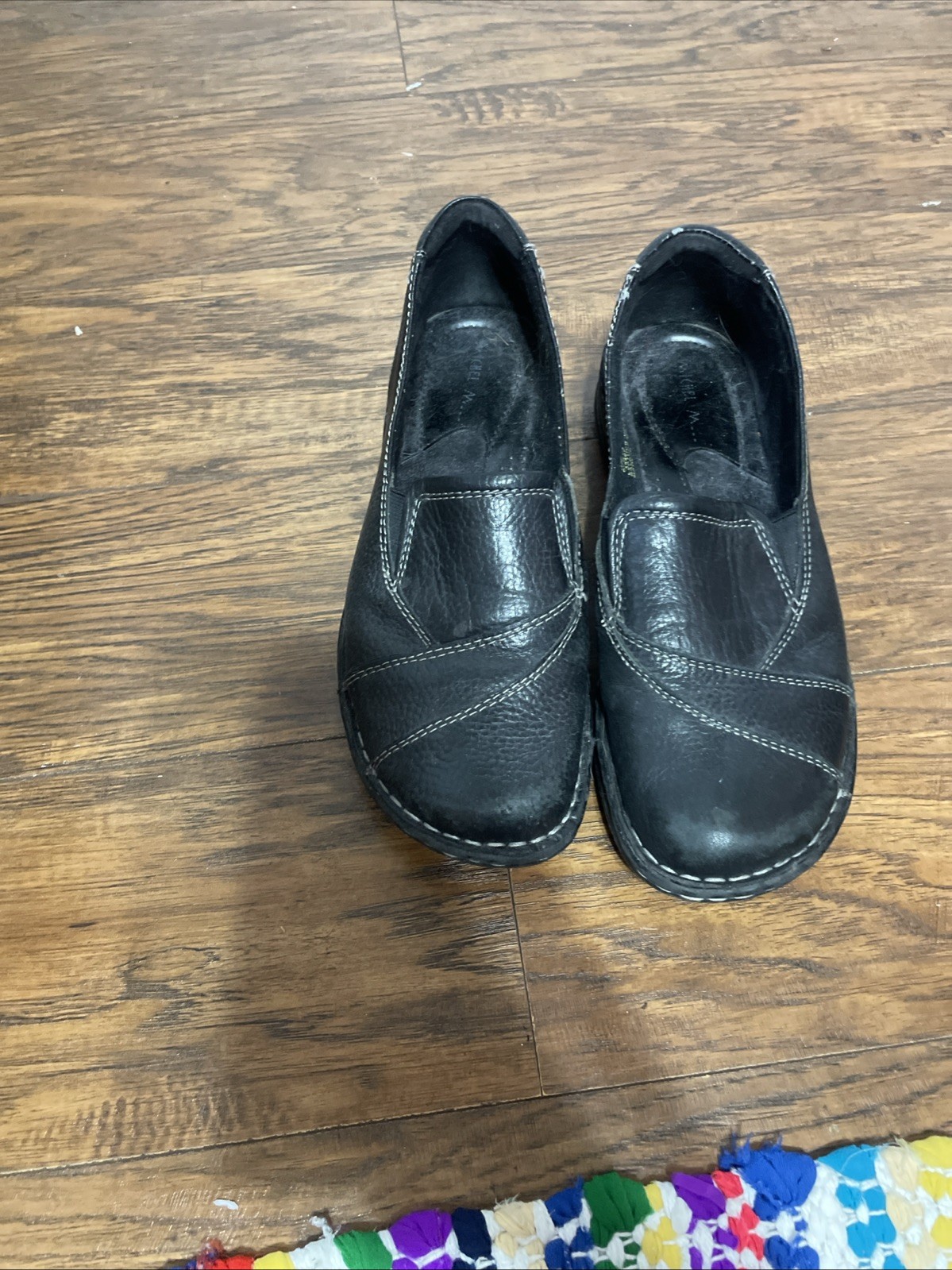 Leather Non Slip Slide On Women’s Shoes