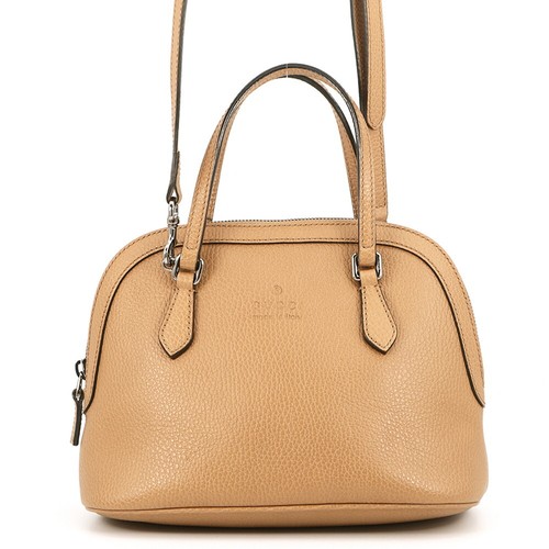 Gucci Leather Handbag Brown 2Way Shoulder Used From Japan