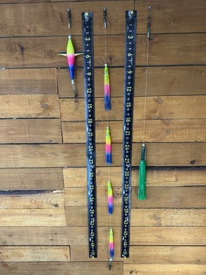 Trolling 6 Piece Bird Teaser Daisy Chain Chaser Fully Rigged Bluefin Tuna Mahi