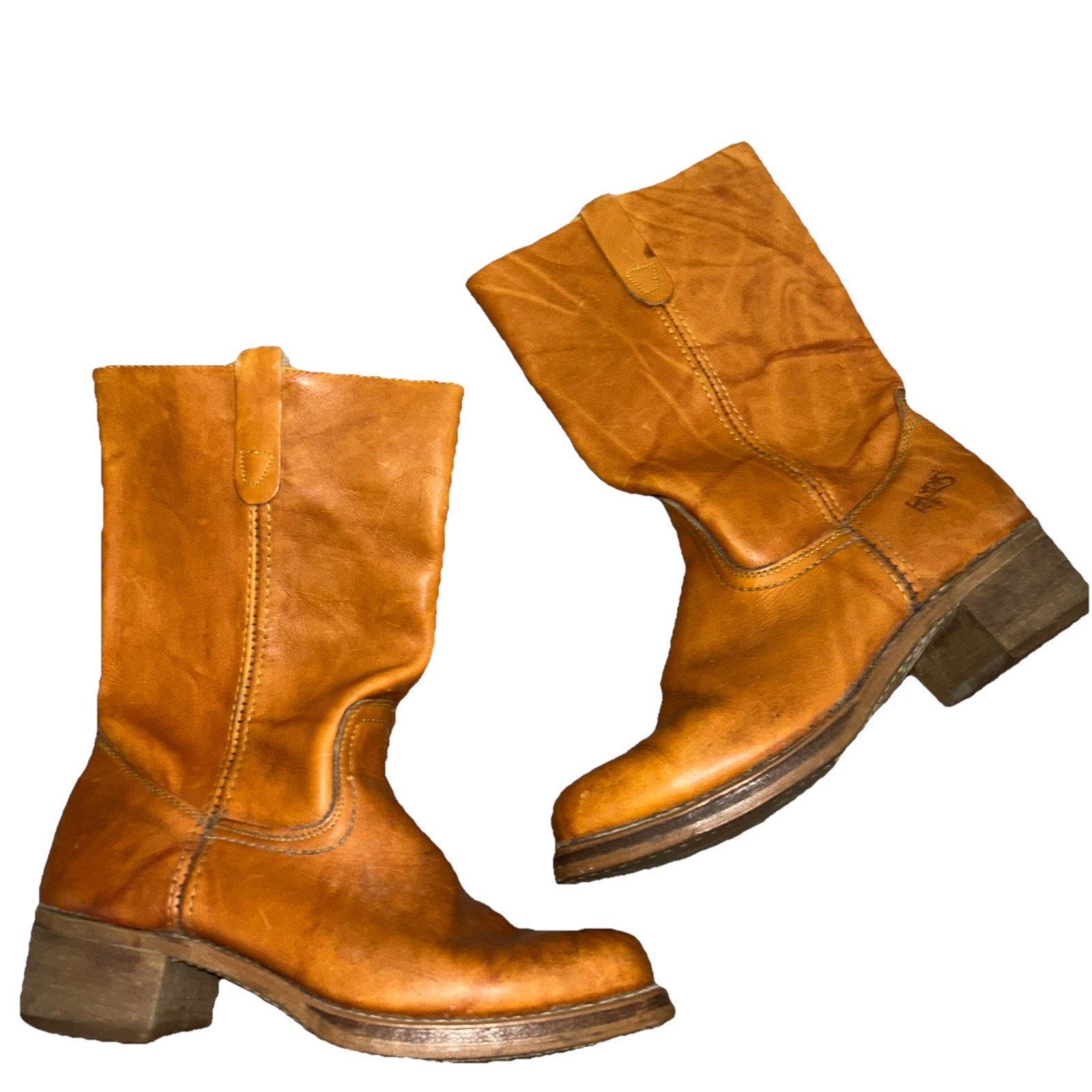 Landis Vintage Cowboy Boots 12D Men’s Classic Western Work Wear Leather