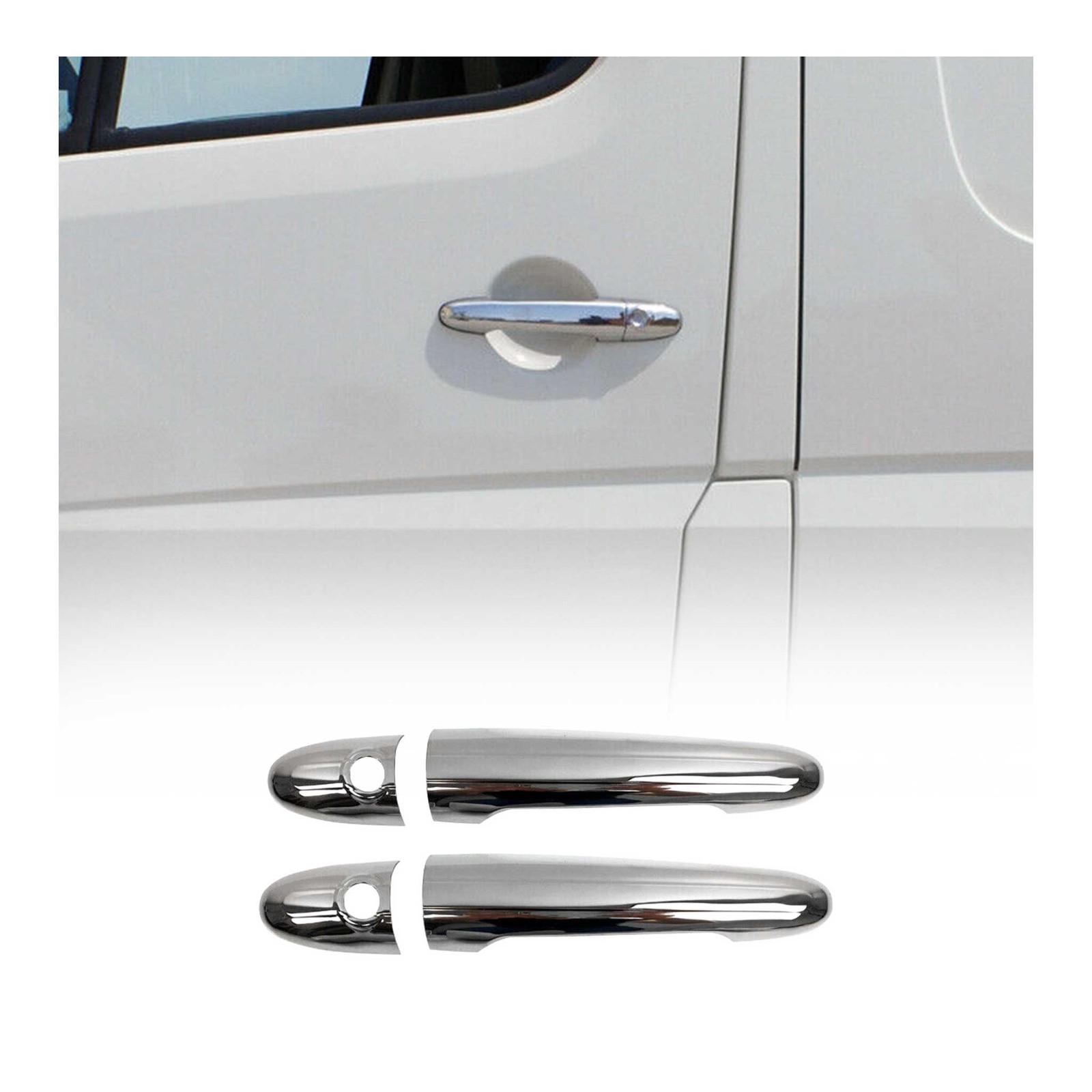 Coque de poignée de porte pour VW Crafter 2006-2016 en ABS chromé miroir robuste
