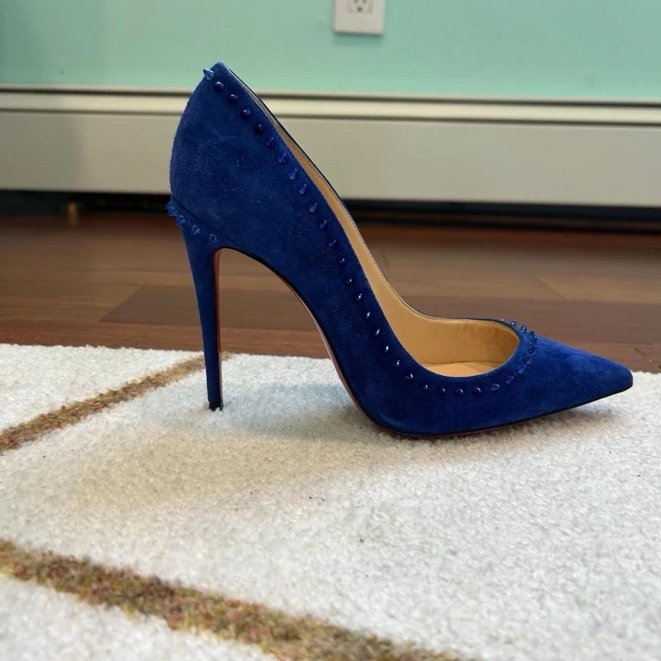 Zapatos de salón Christian Louboutin Anjalina de gamuza azul real, talla 36 Foto 4 de 4