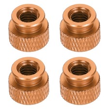 4pcs Knurled Thumb Nut, M6 12mm OD 10mm Height Aluminium Alloy Dark Orange
