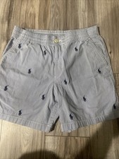 Polo Ralph Lauren Boys Blue Fine Stripe All Over Pony Shorts Size 16