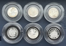 6 Assorted Fine Silver Proof 1/10oz Britannia 20p Coins | 2015-18, 2020-21 |