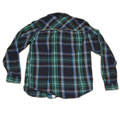 Vintage Guess Youth XL (20)  Wool Button Up 70's Flannel Long Sleeve Shirt Green - Picture 20 of 20