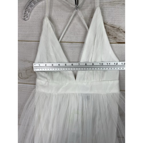 Windsor Vanessa Dress Sz S White V-Neck Tulle Prom/Homecoming Gown Lace Mesh NWT - Picture 3 of 12