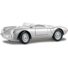 Diecast 118 Scale Silver Porsche 550a Spyder Model Car Toy Vehicle