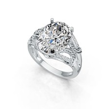 Sterling Silver Semi Mount Ring Setting Oval OV 16X12mm with White Topaz