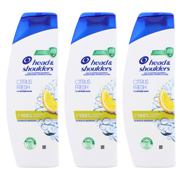 3 X Head & Shoulders Anti-Schuppen Shampoo Citrus Fresh Je 300Ml Fett &Schuppen-image