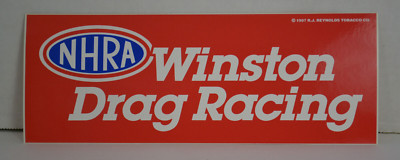 Nira Drag Racing Sticker NOS (1) Original NHRA Winston Drag Racing Decal Bumper Sticker 9.5 X 3. ...