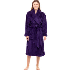 ALEXANDER Del ROSSA Royal Purple Plush Soft Shaggy Cozy Chic Fleece Robe 1X 2X