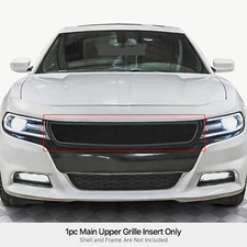 Fits 2015-2018 Dodge Charger/19-23 SXT Main Upper Stainless Black Mesh Grille