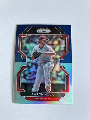 2022 Panini Prizm Baseball Aaron Nola Navy Blue / Carolina Blue Prizm #158 