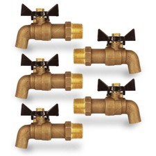 Midline Valve No Kink Hose Bib; 1/2 " MIP/SWT x 1/4 " Plain, Cast Brass 5 PK