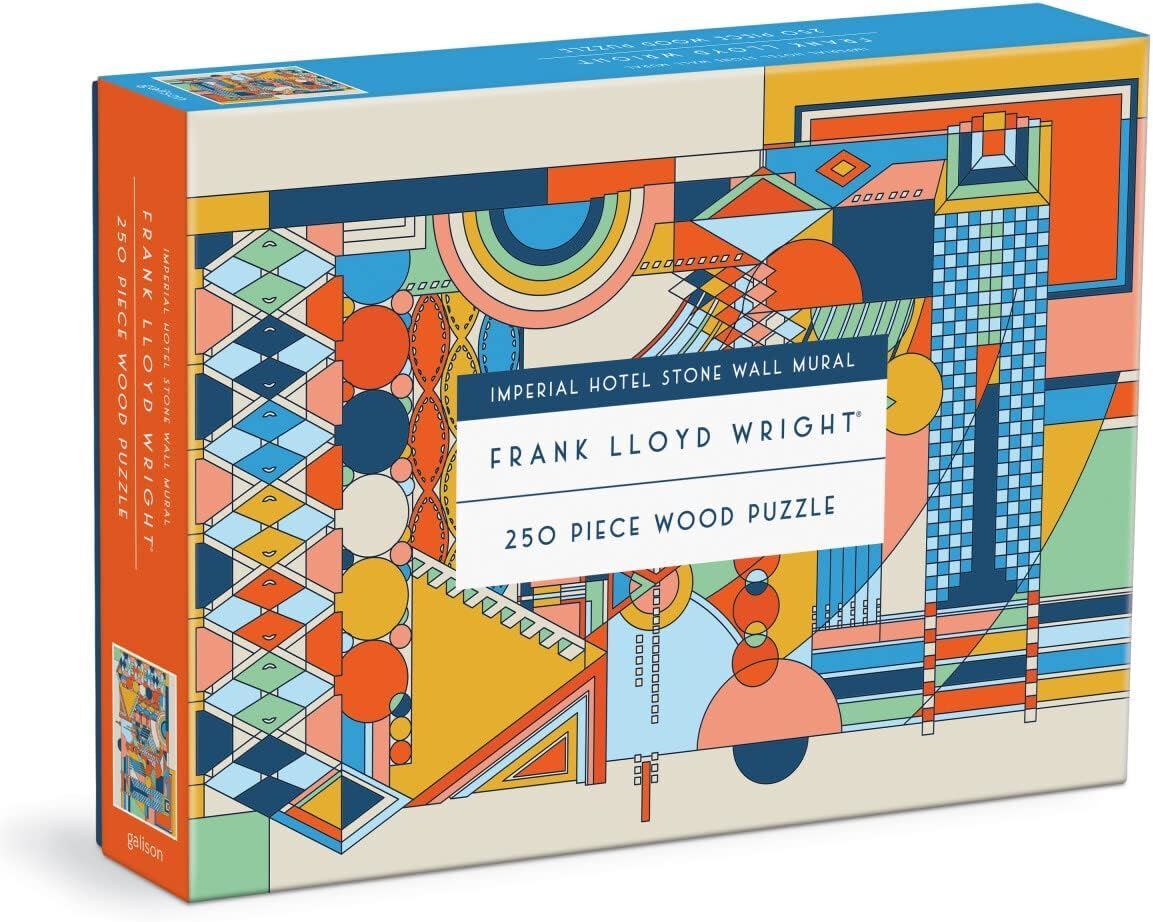Frank Lloyd Wright Imperial Hotel Stone Wall Mural Wooden Jigsaw Puzzle