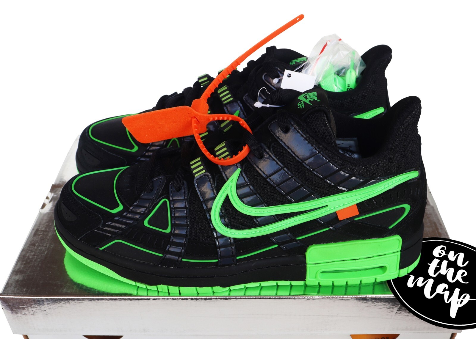 OFF WHITE X NIKE Nike Air Rubber Dunk x Off White Green Strike Black UK 5 7 8 9 10 11 US nuove