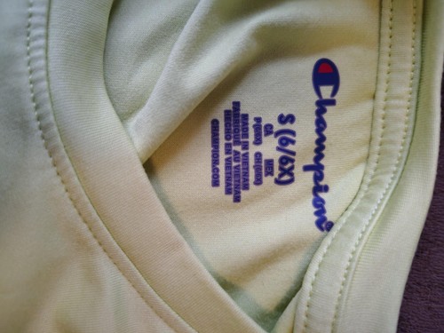 Yellow Champion Tie Shirt Girls XL 14/16 - Picture 5 of 6