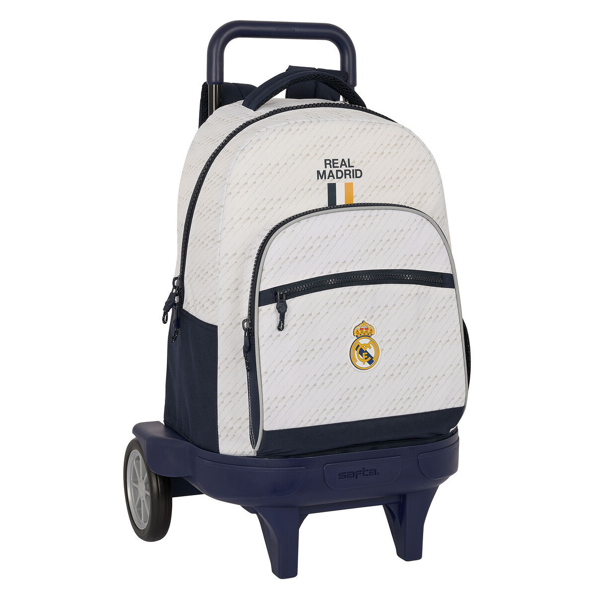 Trolley Per La Scuola Real Madrid C.f. Bianco 33 X 45 X 22 cm