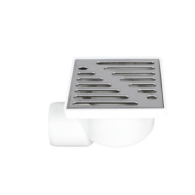 Bodenablauf eckig 150 mm x 150 mm / 50 mm seitlicher Rohranschluss Feuchtraum Dusche